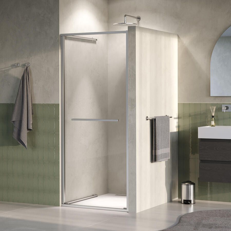 Brauer Luminis Nisdeur Naar Binnen Draaiend 90x200 Omkeerbaar Helder Glas Incl. Glascoating PVD RVS-Kleurig Geborsteld