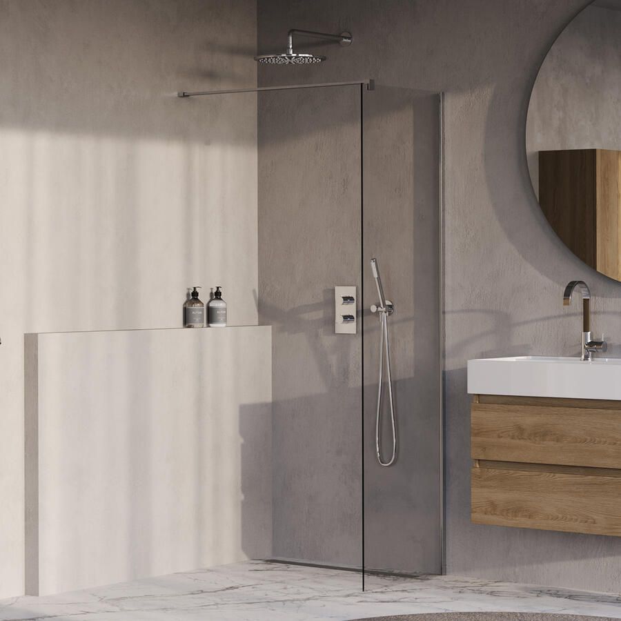 Brauer Oblivion Inloopdouche 50x200cm glascoating helder glas Chroom GS-OBI1H50200CE