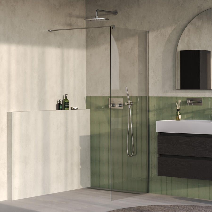 Brauer Oblivion Inloopdouche 70x200cm glascoating helder glas Geborsteld RVS PVD GS-OBI1H70200NG