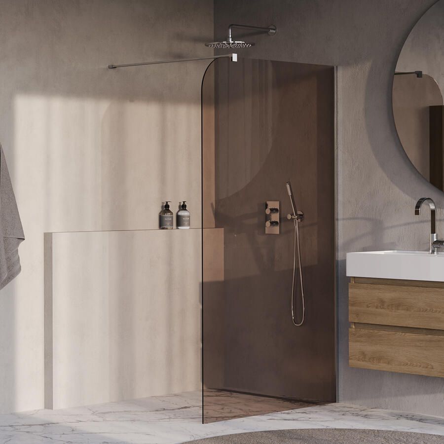 Brauer Orion inloopdouche brons glas 120x200 incl. glascoating chroom