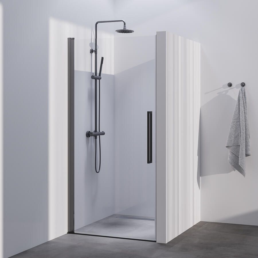 Brauer Season nisdeur model A met draaideur helder glas 80x200 omkeerbaar incl. glascoating Season-Gunmetal