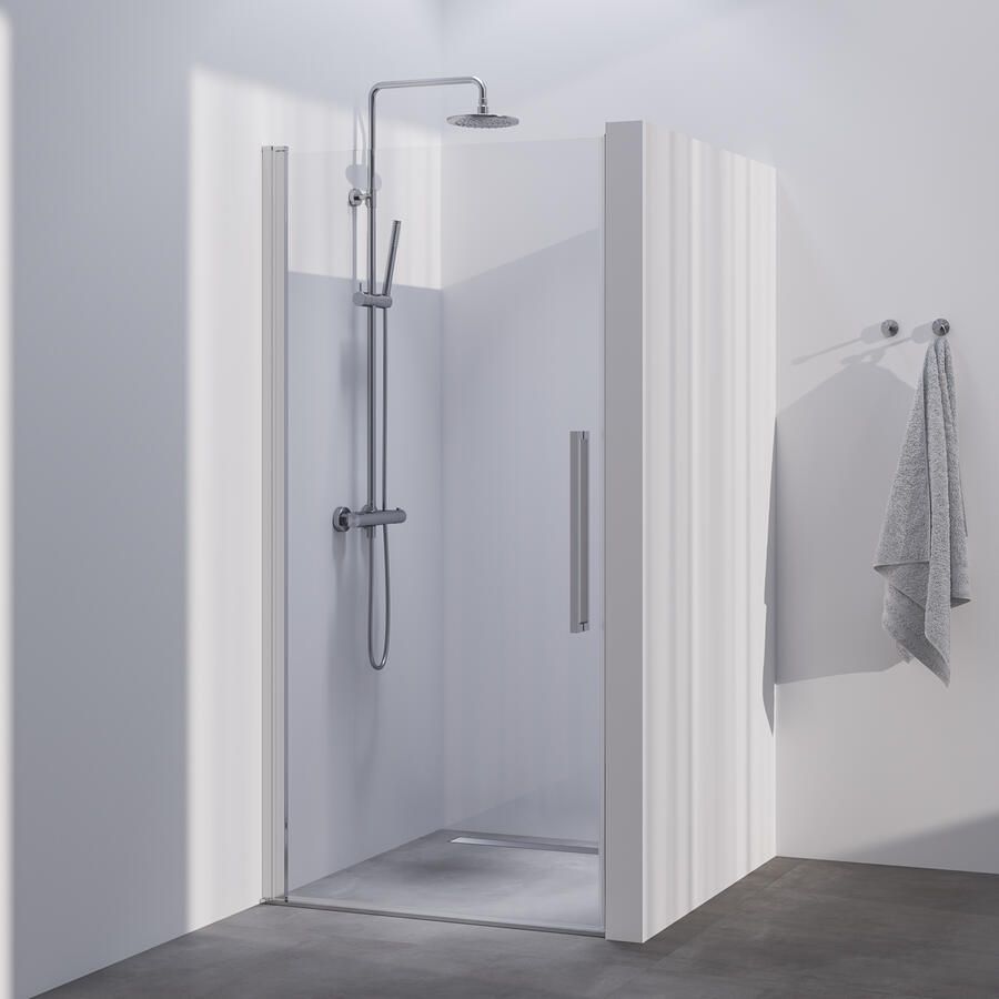 Brauer Season nisdeur model A met draaideur helder glas 70x200 omkeerbaar incl. glascoating Season-RVS-kleurig