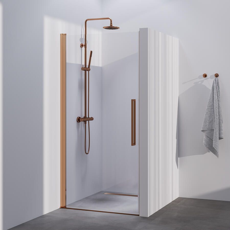 Brauer Season nisdeur model A met draaideur helder glas 100x200 omkeerbaar incl. glascoating Season-Koper