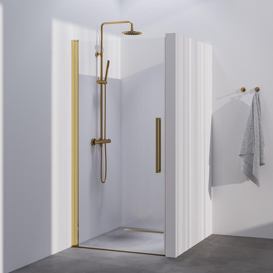 Brauer Season nisdeur model A met draaideur helder glas 90x200 omkeerbaar incl. glascoating Season-Goud