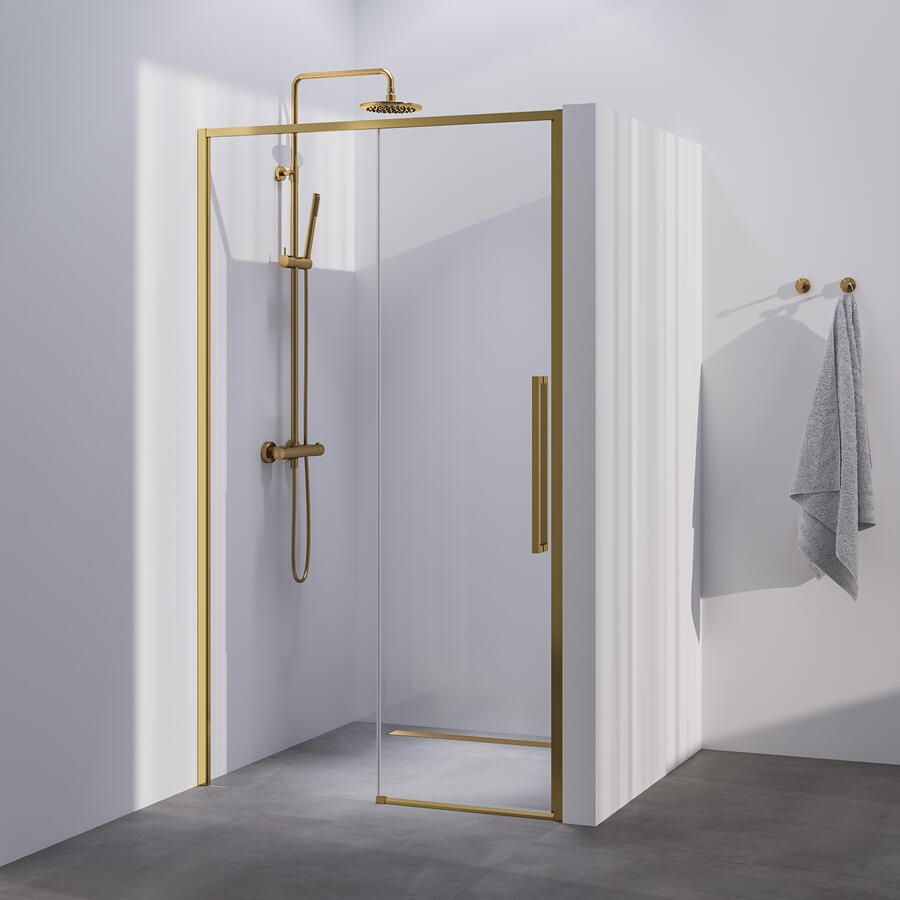 Brauer Season nisdeur model B met schuifdeur helder glas 100x200 omkeerbaar incl. glascoating Season-Goud