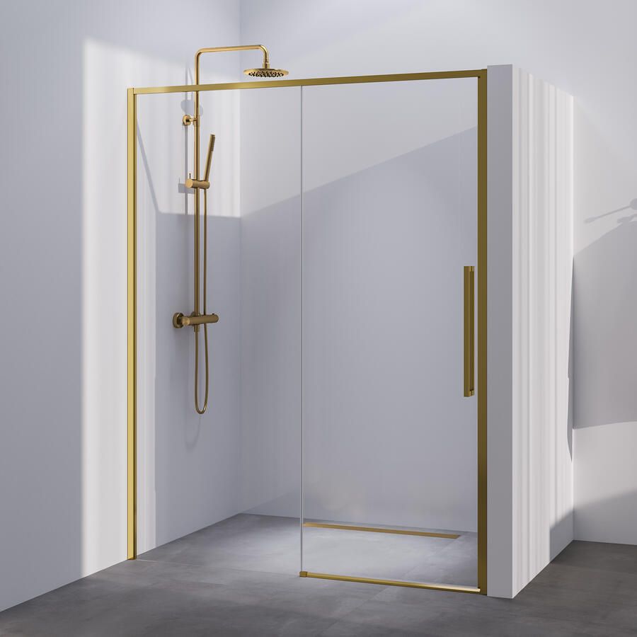 Brauer Season nisdeur model B met schuifdeur helder glas 160x200 omkeerbaar incl. glascoating Season-Goud