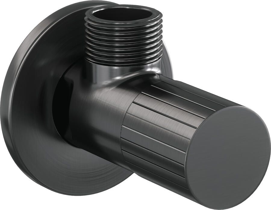 Brauer Stripe hoekstopkraan compleet met slang gunmetal geborsteld PVD