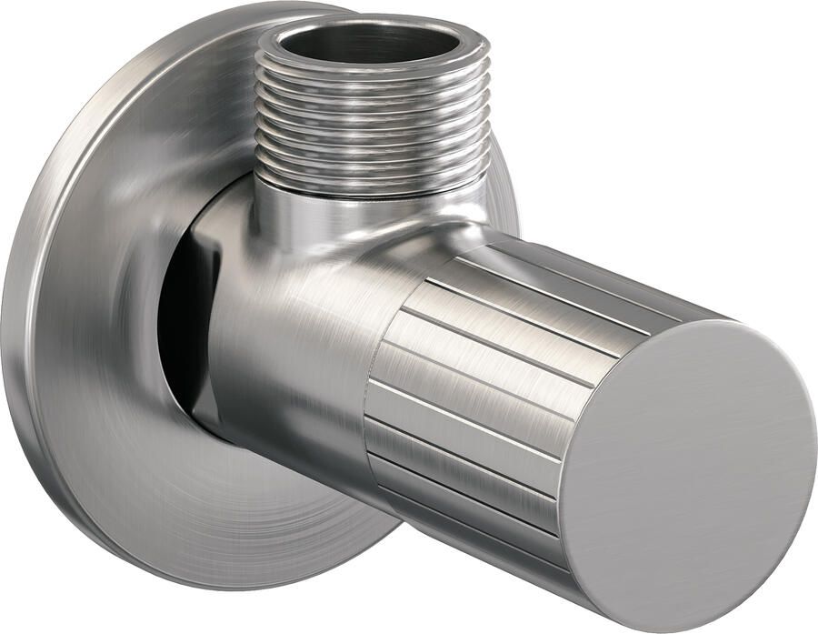 Brauer Stripe hoekstopkraan compleet met slang RVS-kleurig geborsteld PVD