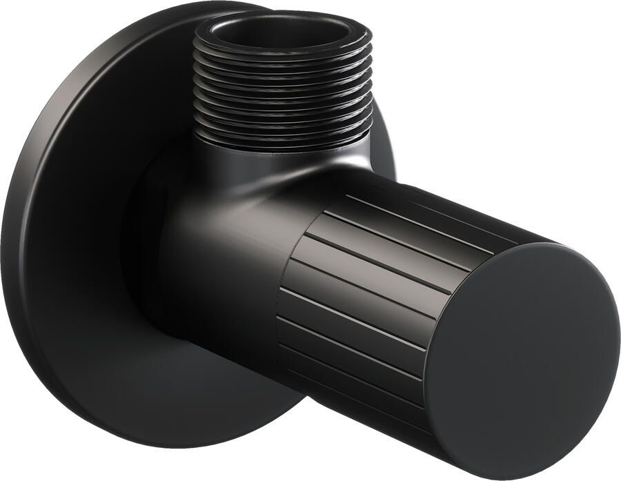 Brauer Stripe hoekstopkraan compleet met slang mat zwart