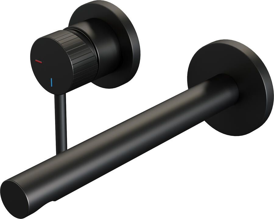 Brauer Stripe inbouw wastafelmengkraan met rechte uitloop en rozetten model A2 mat zwart