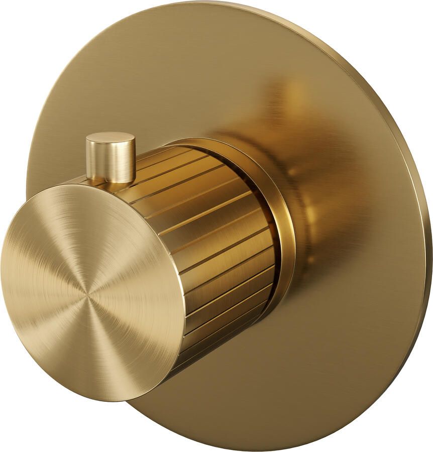 Brauer Stripe losse inbouwthermostaat met in- en afbouwdelen goud geborsteld PVD
