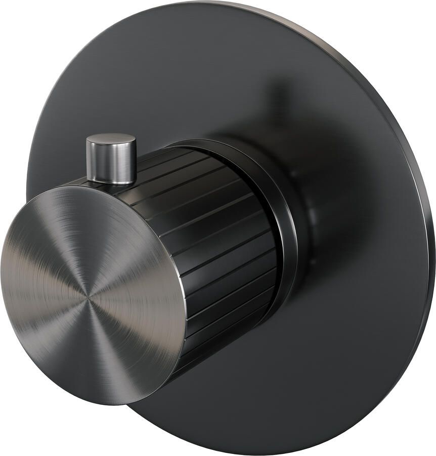 Brauer Stripe losse inbouwthermostaat met in- en afbouwdelen gunmetal geborsteld PVD