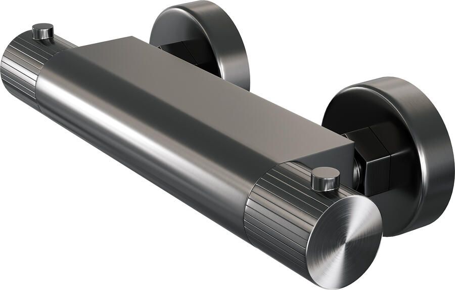Brauer Stripe opbouw douche thermostaatkraan gunmetal geborsteld PVD