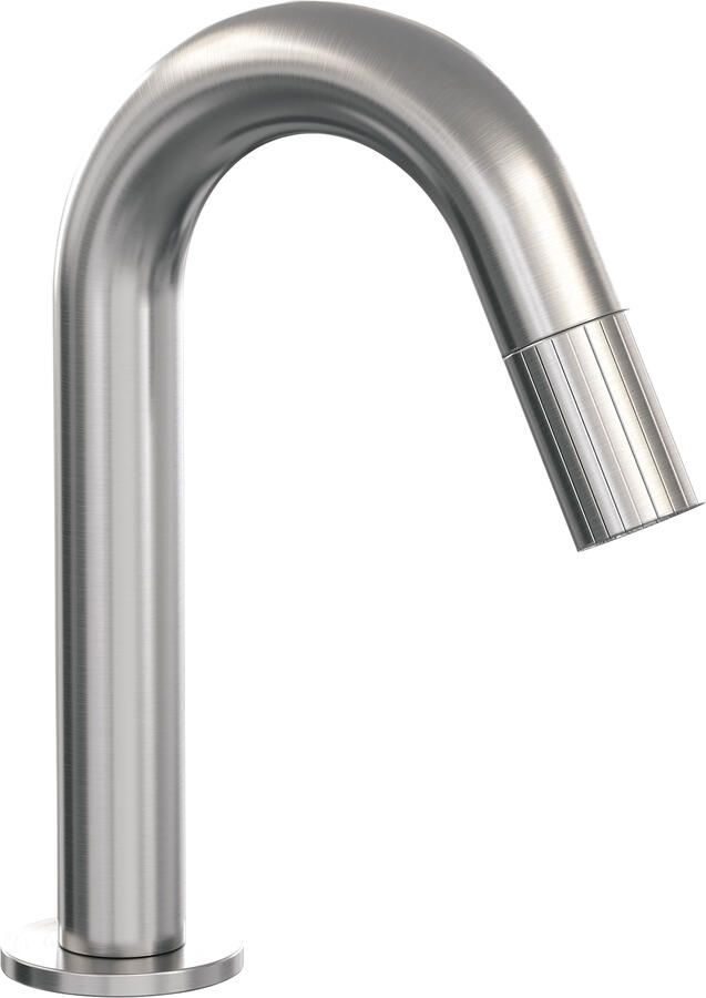 Brauer Stripe opbouw fonteinkraan met gebogen uitloop RVS-kleurig geborsteld PVD
