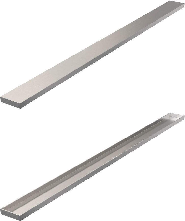 Brauer Tegelinlegrooster Chrome Edition Omkeerbaar tbv Douchegoot STD W PS 90x7 cm Inclusief Afstandhouders