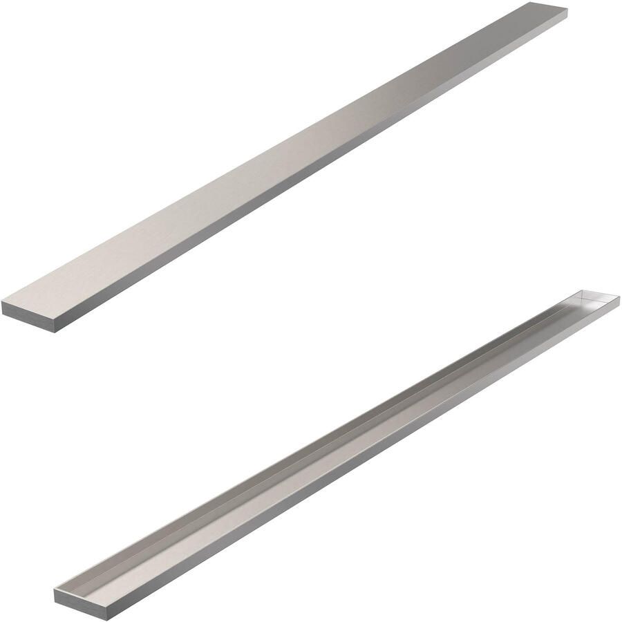 Brauer Tegelinlegrooster Chrome Edition Omkeerbaar tbv Douchegoot STD W PS 110x7 cm Inclusief Afstandhouders