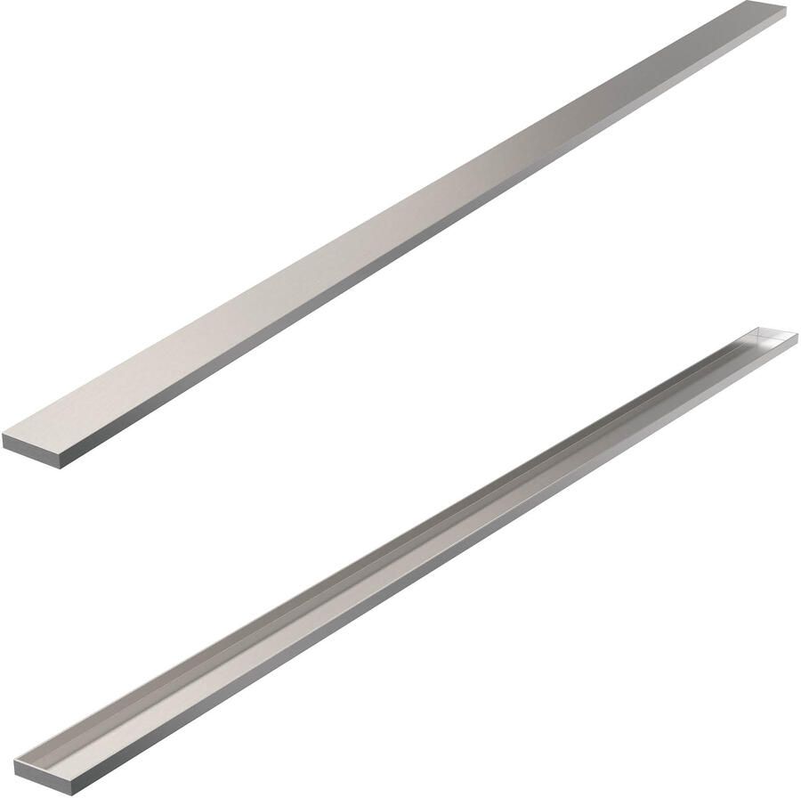 Brauer Tegelinlegrooster Chrome Edition Omkeerbaar tbv Douchegoot STD W PS 160x7 cm Inclusief Afstandhouders