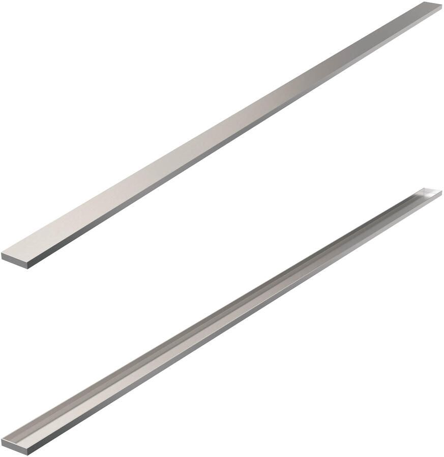 Brauer Tegelinlegrooster Chrome Edition Omkeerbaar tbv Douchegoot STD W PS 180x7 cm Inclusief Afstandhouders