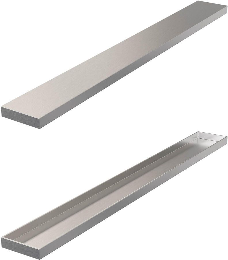 Brauer Tegelinlegrooster Chrome Edition Omkeerbaar tbv Douchegoot STD W PS 50x7 cm Inclusief Afstandhouders