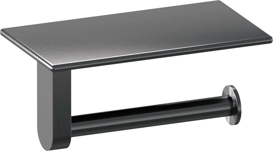 Brauer Toiletrolhouder Gunmetal Edition Met Planchet Gunmetal Geborsteld PVD