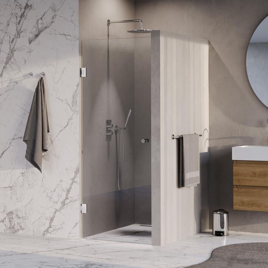 Brauer Void Carving Nisdeur 80x200cm draaideur glascoating omkeerbaar helder glas Chroom GS-VOCN1H80200CE