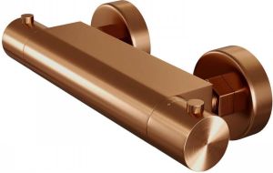 Brauer Copper Edition Douchekraan opbouw glijstang 1 functie 2 gladde knoppen handdouche staaf 1 stand PVD geborsteld koper 5-GK-044-1