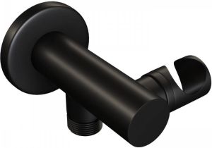 Brauer Black Edition wandhouder met geïntegreerde wateruitlaat en handdouchehouder Zwart mat 5-S-013