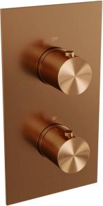 Brauer Douchekraan Copper Edition Inbouw Thermostatisch Rechthoek Geborsteld Koper PVD 2 Greeps 3-weg