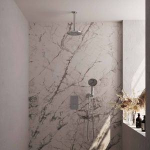Brauer Chrome Edition Regendoucheset inbouw hoofddouche 20cm plafondarm 20cm 2 functies inclusief inbouwdeel handdouche Rond 3 standen chroom 5-CE-060