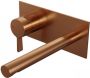 Brauer Copper Edition Wastafelmengkraan inbouw rechte uitloop rechts hendel middel dik model E2 PVD geborsteld koper 5-GK-083-S1-65 - Thumbnail 1