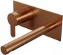 Brauer Copper Edition Wastafelmengkraan inbouw rechte uitloop rechts smalle platte gladde hendel model D2 PVD geborsteld koper 5-GK-083-S4-65 - Thumbnail 1