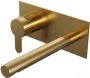 Brauer Gold Edition Wastafelmengkraan inbouw rechte uitloop rechts smalle platte gladde hendel afdekplaat model D2 PVD geborsteld goud 5-GG-083-S4 - Thumbnail 1