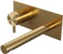 BRAUER Gold Edition Wastafelmengkraan inbouw rechte uitloop rechts hendel kort smal afdekplaat model B2 PVD geborsteld goud 5-GG-083-S5 - Thumbnail 1