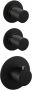 Brauer Black Carving Regendouchesets inbouw hoofddouche 20cm Wandarm glijstang met inbouwdeel 3 Carving knoppen handdouche Rond 1 stand mat zwart 5-S-117 - Thumbnail 1