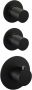 Brauer Black Carving Regendoucheset inbouw hoofddouche 20cm 3 carving knoppen rechte wandarm glijstang handdouche staaf 1 stand mat zwart 5-S-109 - Thumbnail 1