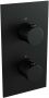 Brauer Black Carving inbouwset met 3-weg thermostaat hoofddouche 30cm plafondbuis 20cm ronde 3-standen handdouche wandaansluiting mat zwart - Thumbnail 1