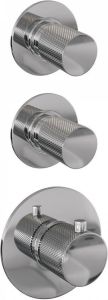 Brauer Chrome Carving Regendoucheset inbouw hoofddouche 30cm 3 carving knoppen rechte wandarm glijstang handdouche staaf 1 stand chroom 5-CE-110
