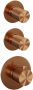 Brauer Copper Carving Regendouchesets inbouw hoofddouche 20cm Wandarm met inbouwdeel Carving knoppen handdouche Staaf 1 stand PVD geborsteld koper 5-GK-099 - Thumbnail 1