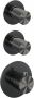 BRAUER Gunmetal Carving Regendoucheset inbouw hoofddouche 20cm 3 carving knoppen rechte wandarm glijstang handdouche rond 3 standen PVD geborsteld gunmetal 5-GM-115 - Thumbnail 1