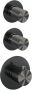 Brauer Gunmetal Carving Regendouchesets inbouw hoofddouche 30cm Wandarm glijstang met inbouwdeel Carving knoppen handdouche Rond 1 stand PVD geborsteld gunmetal 5-GM-118 - Thumbnail 1