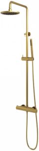 Brauer Gold Edition Regendoucheset opbouw hoofddouche 20cm glijstang handdouche staaf 1 stand gladde knoppen PVD geborsteld goud 5-GG-007-1