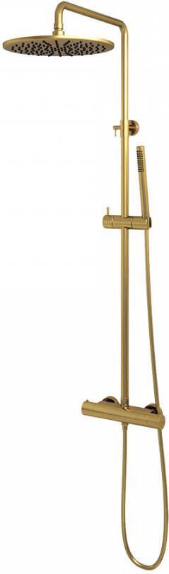 Brauer Gold Edition Regendoucheset opbouw hoofddouche 30cm glijstang handdouche staaf 1 stand gladde knoppen PVD geborsteld goud 5-GG-007-3