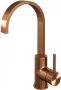 Brauer Copper carving Wastafelmengkraan opbouw hoog draaibaar platte uitloop model a PVD geborsteld koper 5-GK-003-S4 - Thumbnail 1