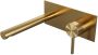 Brauer Gold Edition Wastafelmengkraan inbouw rechte uitloop links lange smalle gladde hendel afdekplaat model A 1 PVD geborsteld goud 5-GG-004-S2 - Thumbnail 1