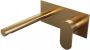 Brauer Gold Edition Wastafelmengkraan inbouw rechte uitloop links hendel breed plat afdekplaat model C 1 PVD geborsteld goud 5-GG-004-S3 - Thumbnail 1