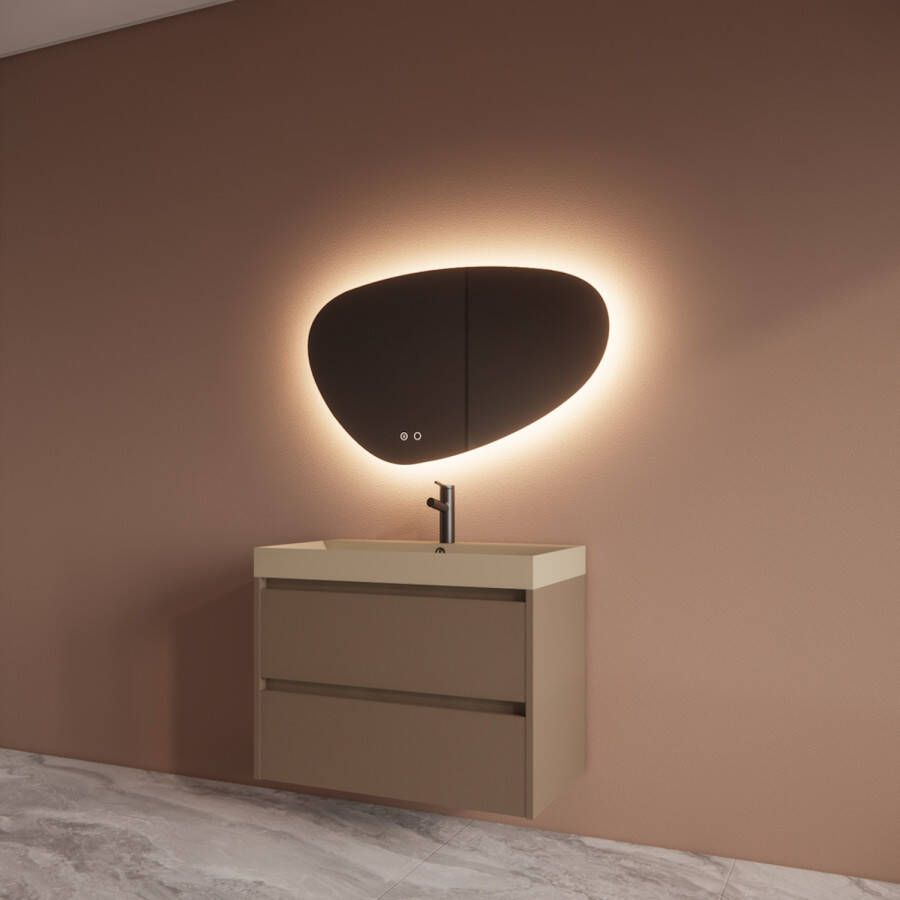 Boss & Wessing Badmeubelset BWS Riga Met Lako Wastafel Cappuccino 80 cm Latte