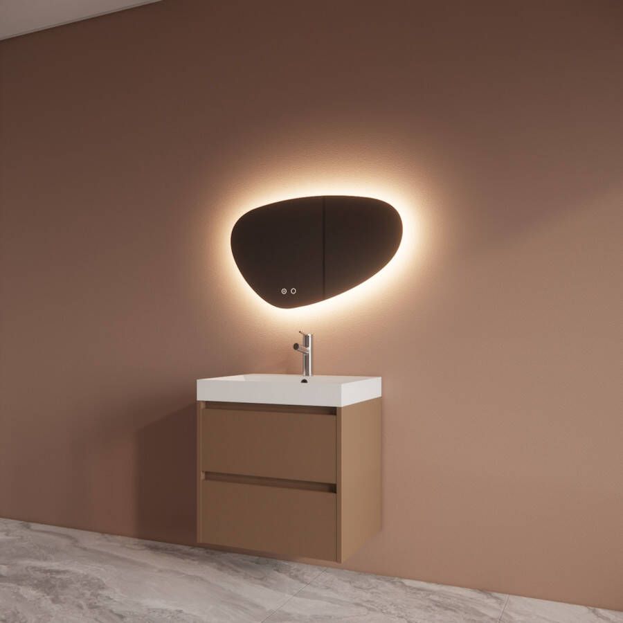 Boss & Wessing Badmeubelset BWS Riga Met Lako Wastafel Wit 60 cm Latte