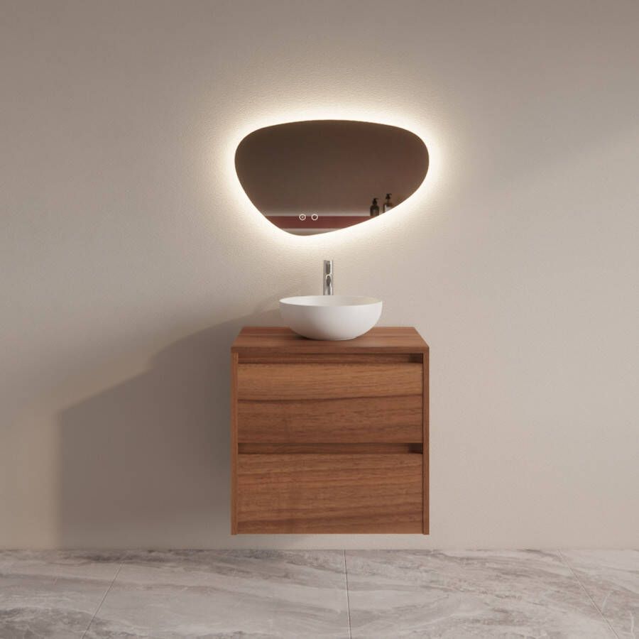 Boss & Wessing Badmeubelset BWS Riga Met Topplaat 60 cm Walnoot