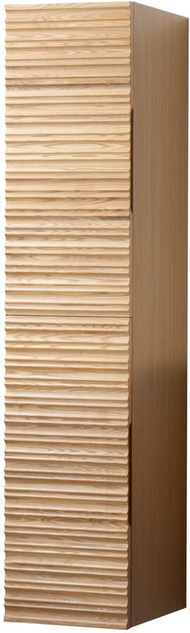 BWS Kolomkast Karina 2 Deuren Greeploos Soft Close 35x160x35 cm Licht Noten