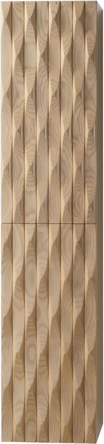 BWS Kolomkast Mila 2 Deuren Greeploos Soft Close 35x160x35 cm Licht Eiken